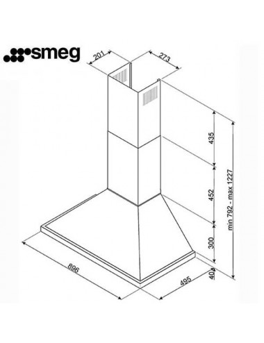 Smeg Campana Decorativa KPF9RD 90cm Red 815m3/h Clase A+ Smeg - 2