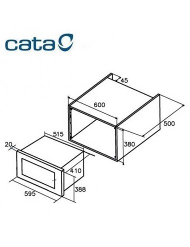 Cata Microondas Integrable Grill MC25D 25L Inox 900W Cata - 2