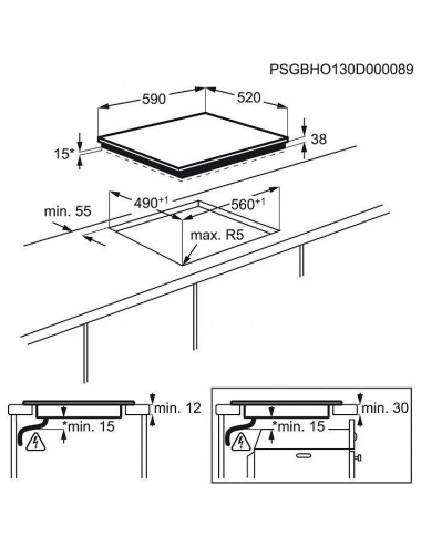 Aeg Encimera Vitrocerámica HK623021FB 3 Zonas 60cm Biselada AEG - 2