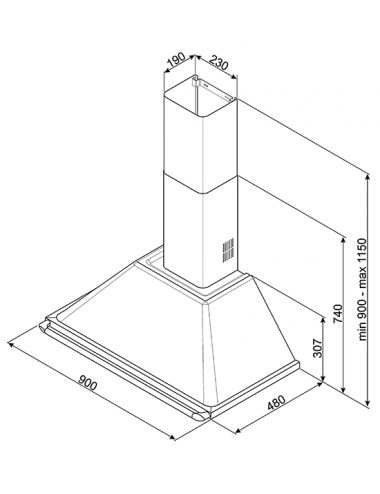 Smeg Campana Decorativa KTR90XE 90cm Inox 820m3/h Clase A Smeg - 2