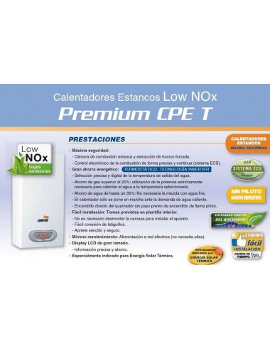 Calentador gas estanco Cointra CPE-7 T Natural Low NOx + Kit salida de gases Cointra - 3