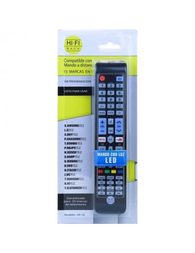 Mando universal Hifi-Rack 15 Marcas en 1 Funcion Smart TV