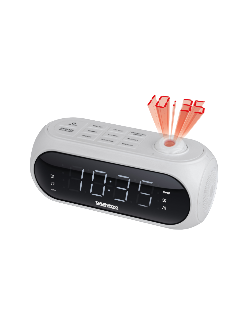 1pc Radio Despertador Reloj Con Pantalla Led Blanca De 1.4 - Temu