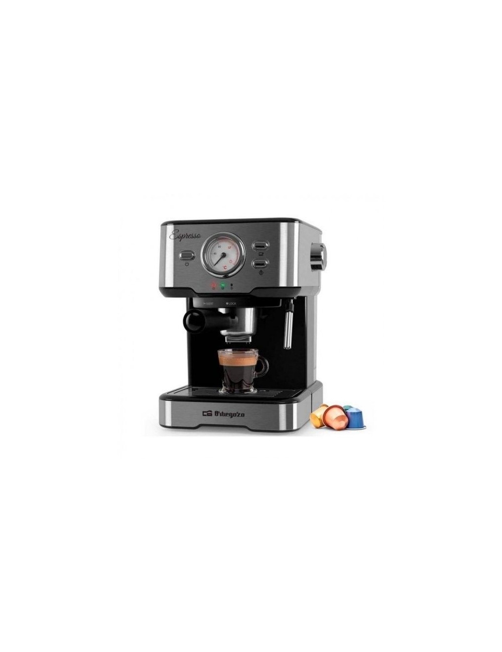 Cafetera Espresso Orbegozo EX 5500 20Bar Compatible Capsulas Nespresso 1,5L Inox
