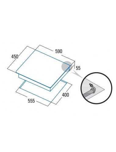 Cata Encimera Cristal Gas CCI5003BK 3 Fuegos