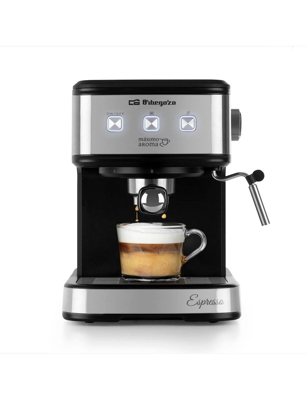 ORBEGOZO CAFETERA EX-5210 EXPRESSO 20 Bar. 1100w Frontal INOX