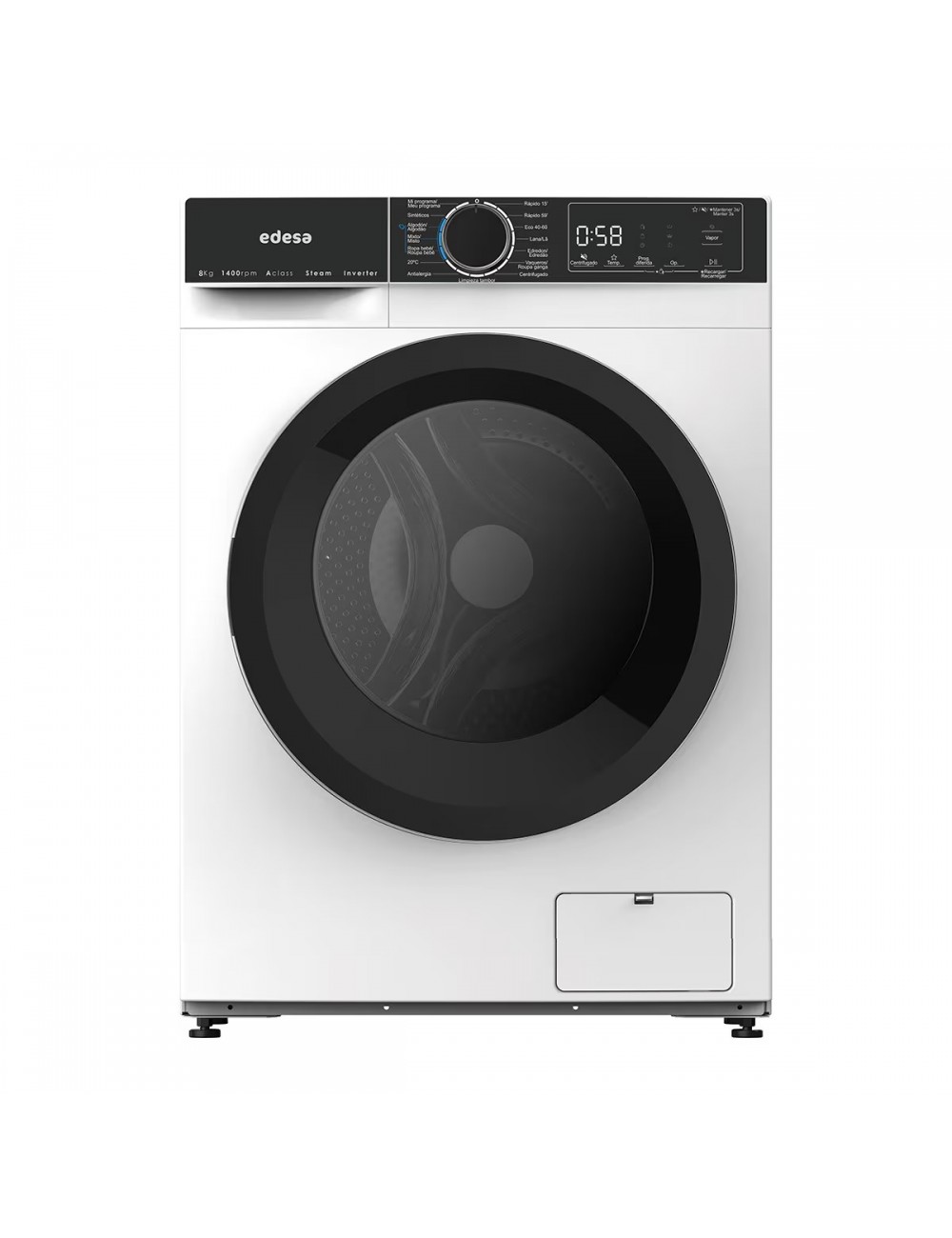 EDESA LAVADORA EWF-8403 WH FRO/8KG 1400 RPM CLASE A INVERTER VAPOR