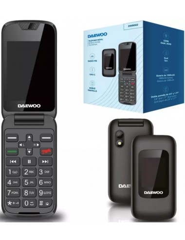 DAEWOO TELEFONO MOVIL DW-8002 SENIOR CONCHA DOBLE PANTALLA