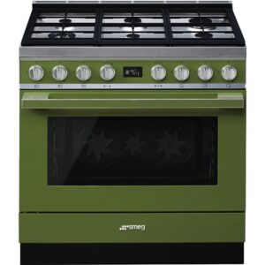 Smeg Cocina Portofino CPF9GPOG Gas 90cm Verde Oliva 115L Clase A