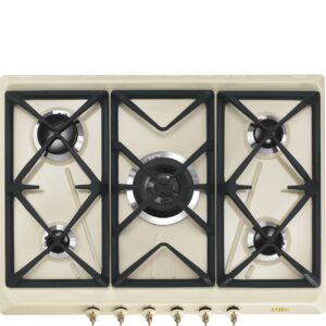Smeg Encimera De Gas SRV876POGH 75cm Color Crema 5 Fuegos