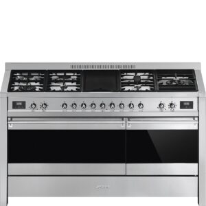 Smeg Cocina A5-81 Gas 150x60 cm 8 Zonas Acero Inoxidable 2 Hornos Clase A