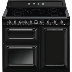 Smeg Cocina TR103IBL2 Inducción 100cm Negra 3 Hornos Vapor Clean Clase A