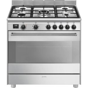 Smeg Cocina BG91X2 Gas 90cm Inox 5 Zonas Termoventilado Clase A