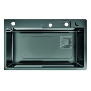 Cata Fregadero Sobre Encimera CDC 75 40 SBK 1 Cuenco Inox 75x45 cm Negro