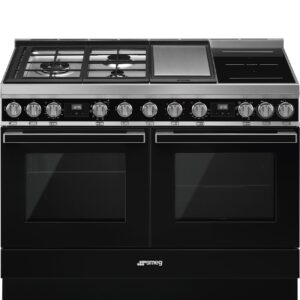 Smeg Cocina CPF120IGMPBL Mixta Portofino 120 cm 2 Hornos Vapor‑Pirolítico Negra A+/A