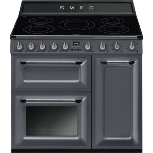 Smeg Cocina TR93IGR2 Inducción 90cm Estética Victoria Gris Pizarra 3 Hornos Termoventilado Vapor Clean Clase A
