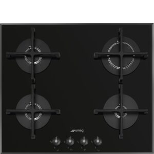 Smeg Encimera Gas PV164B3 60cm Cristal Negro 4 Zonas