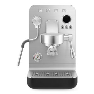 Smeg Máquina Café Espresso Manual MiniPro EMC02BLMEU Inox/Negro 1,7 L 15 bar Triple Thermoblock