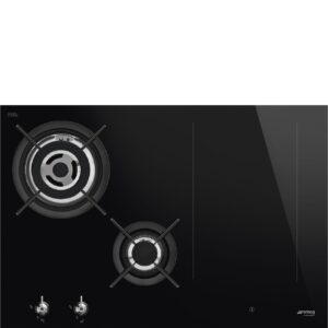 Smeg Placa de Cocina PM3743D Mixta Inox/Negro 75 cm MultiZone Clase A
